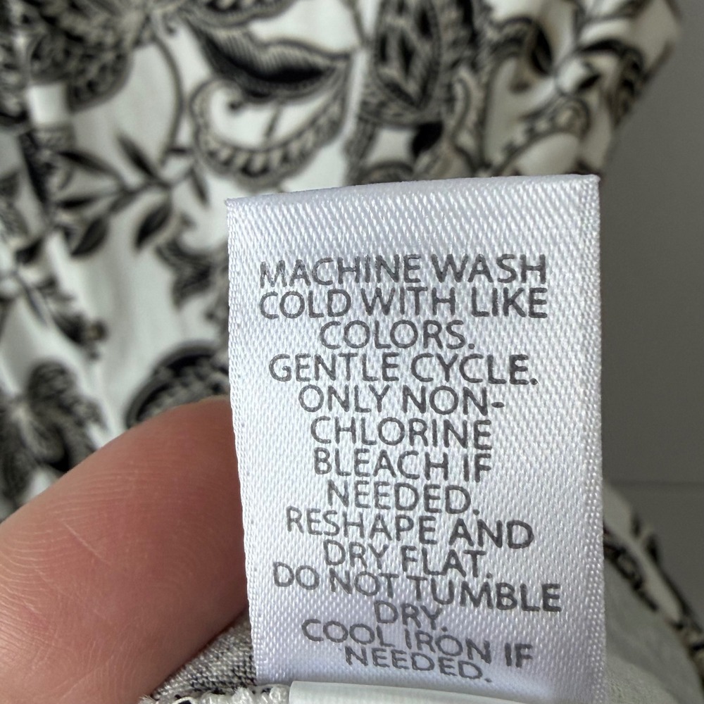 NWT J. Jill Wearever Sleeveless Knit Top XL TALL Cream Black Paisley Floral Boho - Picture 14 of 14
